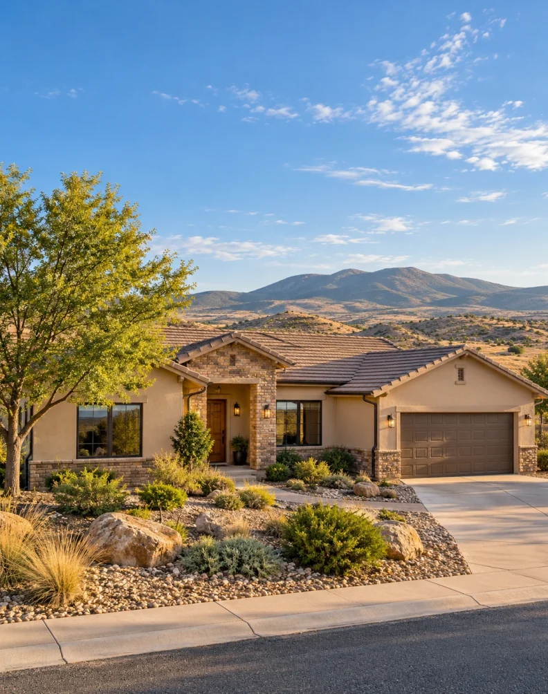 Prescott Valley inspired ranch home with foothill views